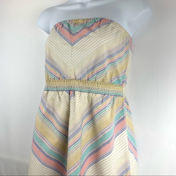 Mossimo Pastel Rainbow Chevron mini Dress Striped Strapless - Picture 14 of 14